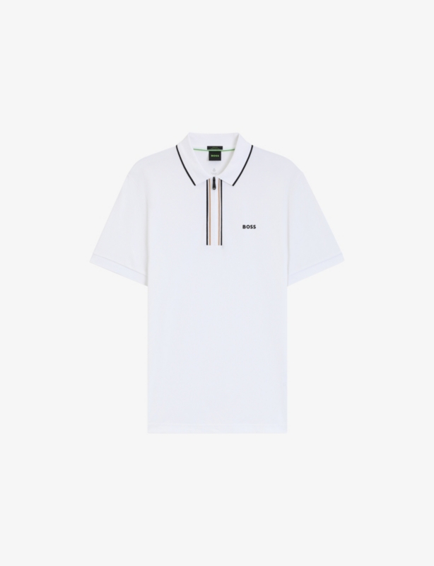Logo-Print Short-Sleeve Stretch-Cotton Polo