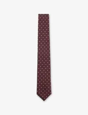 BOSS: Micro Monogram-Pattern Silk-Blend Tie