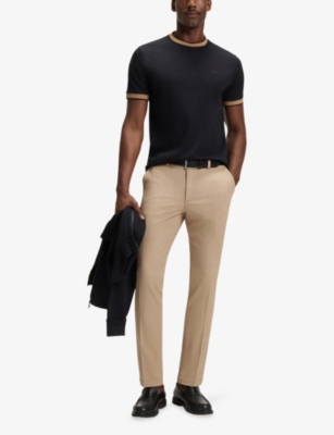 BOSS: Slim-Fit Straight-Leg Stretch-Woven Trousers