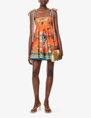 Alemais Womens Multi Rocco Graphic-pattern Flax Mini Dress In Multi