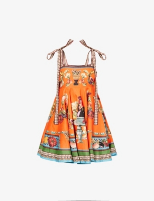 Alemais Womens Multi Rocco Graphic-pattern Flax Mini Dress In Multi