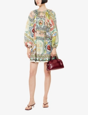 Alemais Womens Multi Tommasina Floral-print Ramie Mini Dress In Multi