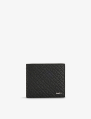 BOSS: Monogram-Embossed Leather Wallet