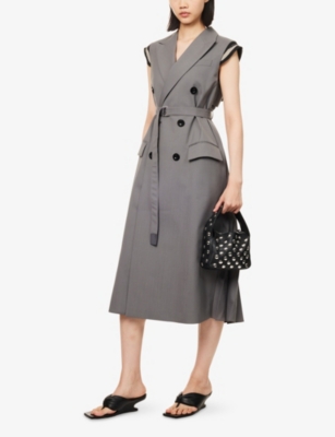 Belted Pleated Woven Vest