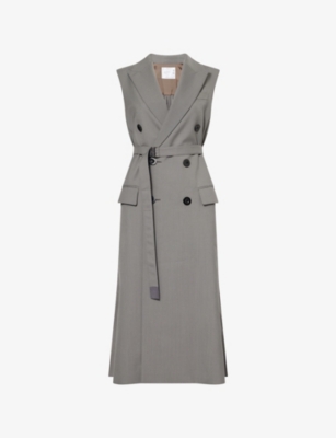 Belted Pleated Woven Vest
