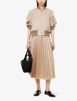 SACAI: Regular-Fit Puffed-Short-Sleeves Shell Jacket