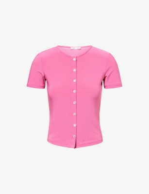 SANDY LIANG: Ella Short-Sleeve Stretch-Woven Top