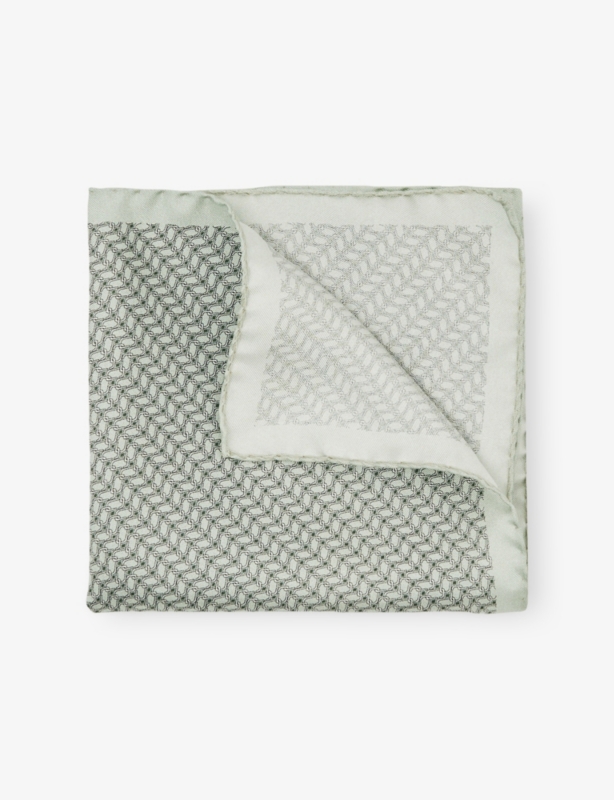 Ottavio Graphic-Print Silk Pocket Square