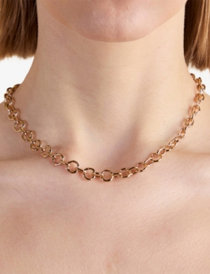 ASTRID & MIYU: Molten Link 18ct Yellow Gold-Plated Brass Chain Necklace