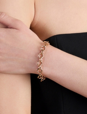 ASTRID & MIYU: Molten Link 18ct Yellow Gold-Plated Brass Chain Bracelet