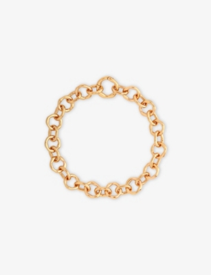 ASTRID & MIYU: Molten Link 18ct Yellow Gold-Plated Brass Chain Bracelet