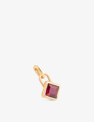 ASTRID & MIYU: January 18ct Gold-Plated Sterling-Silver And Garnet Birthstone Charm