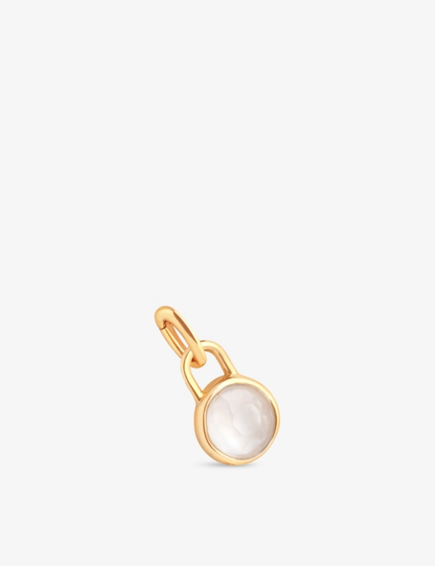 June Birthstone 18ct Yellow Gold-Plated Sterling-Silver And Moonstone Charm