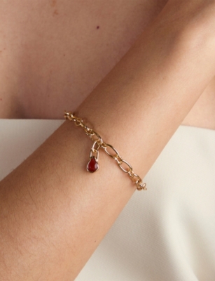 ASTRID & MIYU: July Birthstone 18ct Yellow Gold-Plated Sterling-Silver And Chalcedony Charm