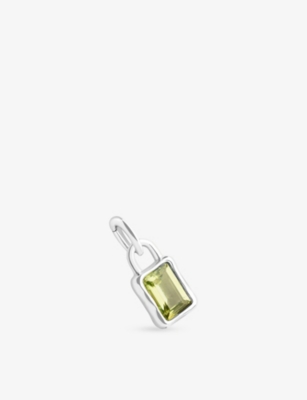 ASTRID & MIYU: August Birthstone Rhodium-Plated Sterling-Silver And Olivine Charm