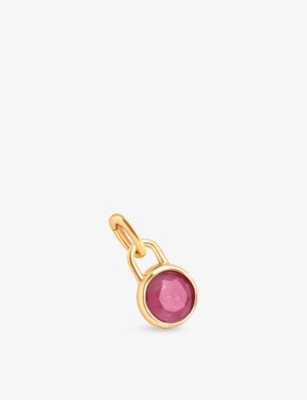 ASTRID & MIYU: October Tourmaline Birthstone 18ct Gold-Plated Sterling Silver Clip Charm