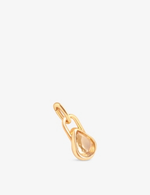 ASTRID & MIYU: November Birthstone 18ct Yellow Gold-Plated Sterling-Silver And Citrine Charm
