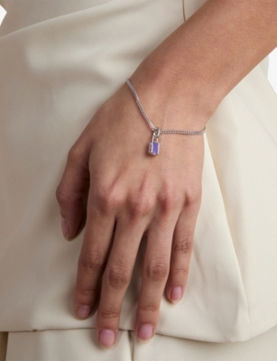 ASTRID & MIYU: Kawa Stone December Birthstone Rhodium-Plated Sterling Silver Clip Charm