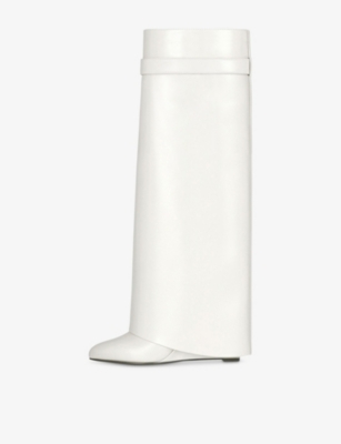 GIVENCHY: Shark Lock Leather Heeled Boots