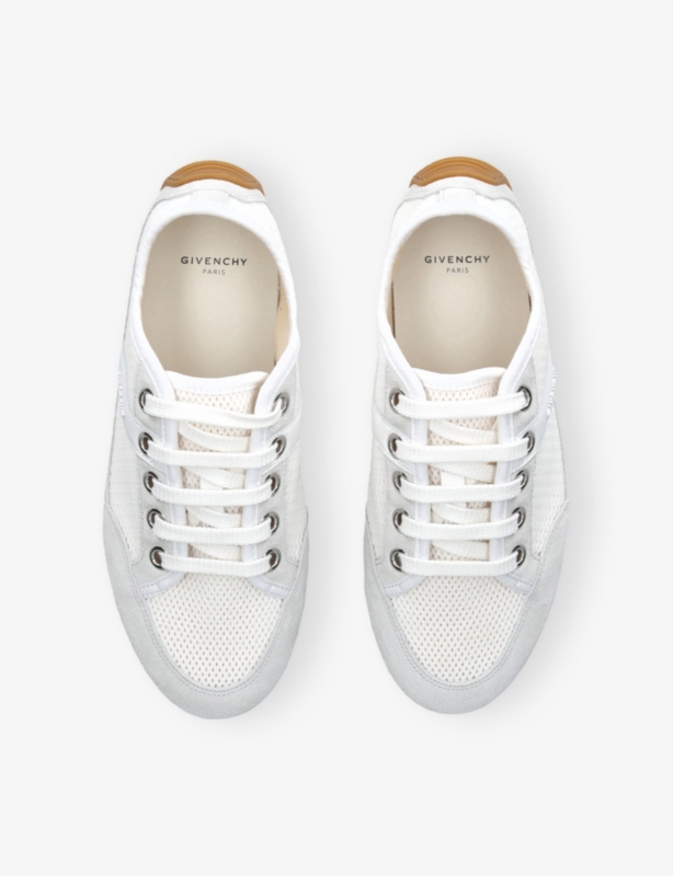 Logo Mesh And Suede Low-Top Trainers
