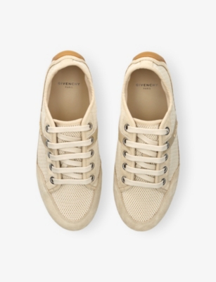 Givenchy Mens Beige Branded Mesh And Suede Low-top Trainers Eur 37 / 4 Uk In Neutral