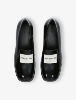 Givenchy Womens Black Logo Patent-leather Loafers Eur 39 / 6 Uk