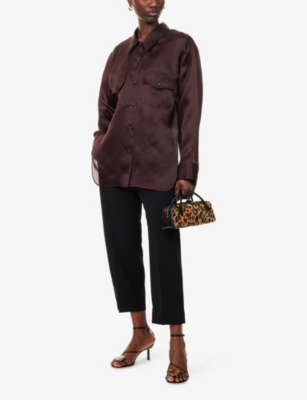 High-Rise Crop-Leg Stretch-Woven Trousers
