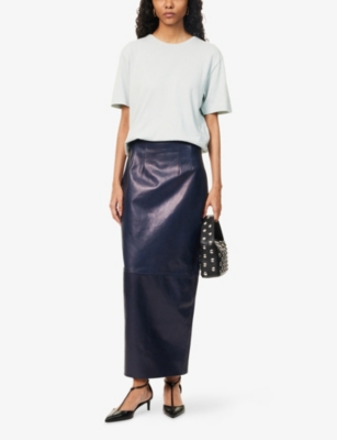 KHAITE: Mae Brand-Patch Cotton-Jersey T-Shirt