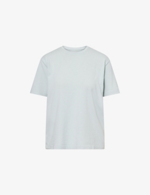 KHAITE: Mae Brand-Patch Cotton-Jersey T-Shirt