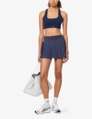 ADANOLA: Pleated Tennis Woven Mini Skirt
