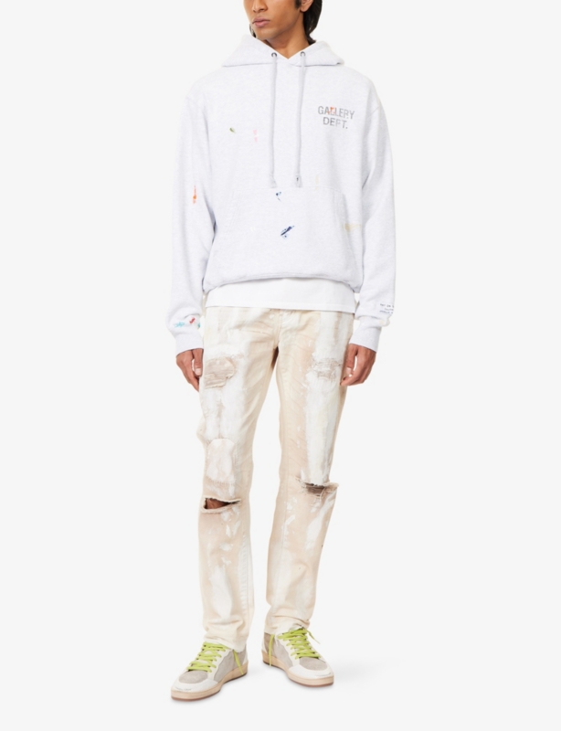 Paint Logo Relaxed-Fit Cotton-Jersey Hoodie