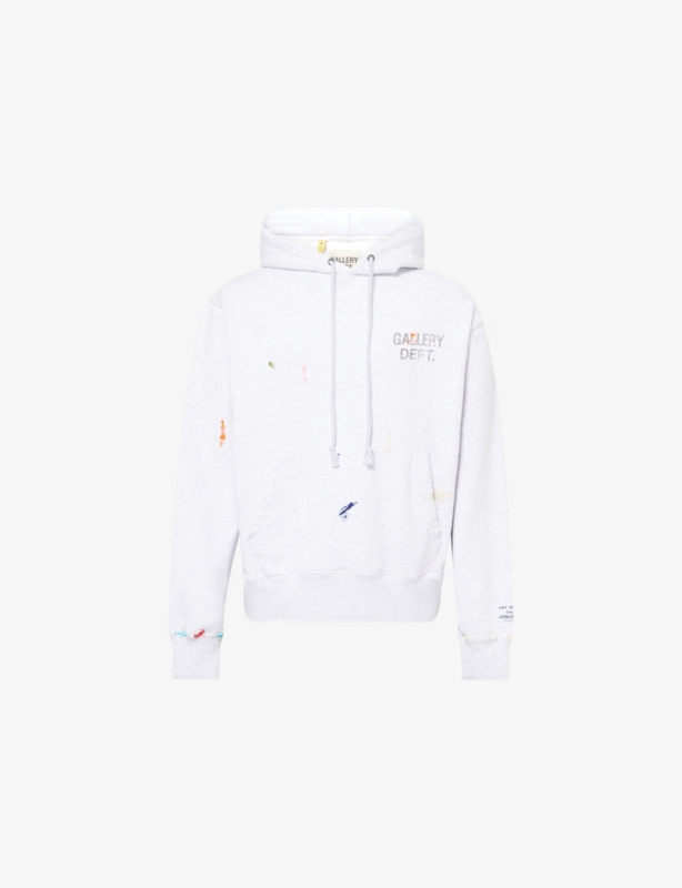 Paint Logo Relaxed-Fit Cotton-Jersey Hoodie