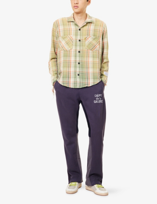 Brand-Print Flared-Leg Cotton-Jersey Jogging Bottoms