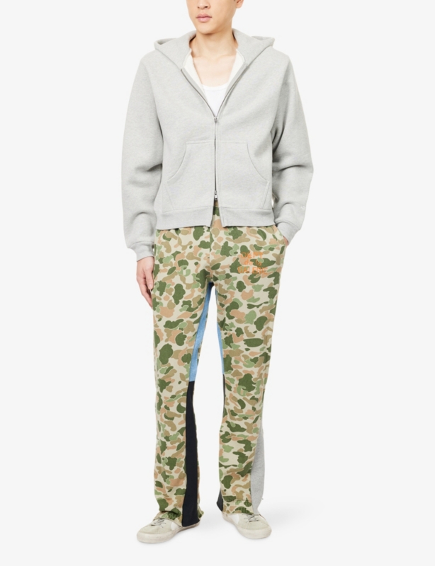 Camouflage Flared Cotton Jogging Bottoms