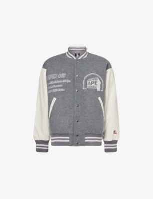 A BATHING APE: Bape X Kazuki Logo Wool-Blend Jacket