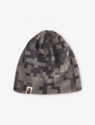 A BATHING APE: A Bathing Ape X Kazuki Camo Knitted Beanie