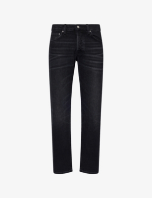 Nudie Jeans Mens Ollie Slim-fit Denim Jeans Black Force