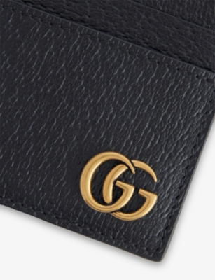 Gucci Mens Nero Gg Marmont Leather Card Case In Black