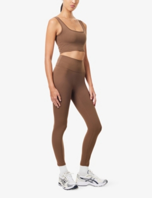 Adanola Womens Mocha Brown Ultimate High-rise Stretch-jersey Leggings In Brown
