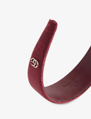 Gucci Womens Lacquer Gg Woven Hair Band
