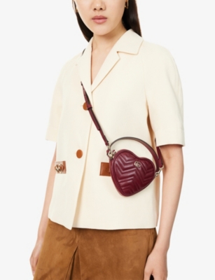 Gucci Womens Rosso Anco/rosso Anc Gg Marmont Mini Top Handle Bag