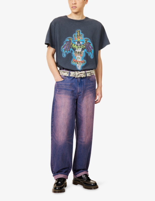 Live for Metal Crewneck Cotton-Jersey T-Shirt