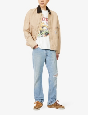 Gallery Dept. Mens Lt Archival White Printed Crewneck Cotton-jersey T-shirt In White