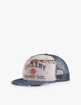 Gallery Dept. Mens Navy / White Alex Hand-paint Woven Baseball Cap In Blue