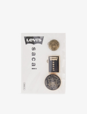SACAI: Sacai x Levis Set C Bronze and Zinc Enamel Pins Pack of Three