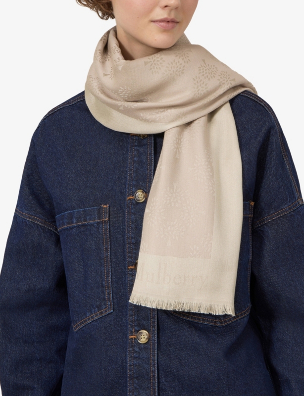 Mulberry Tree Square Cotton-Silk Blend Scarf