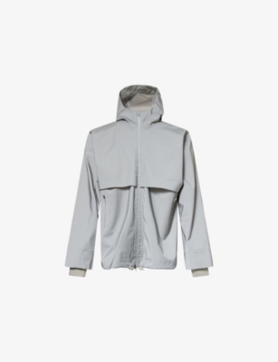 Lacoste Mens Silver Reflective Hooded Woven Jacket In Gray