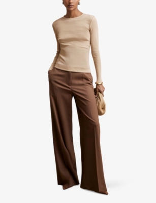 REISS: Tessa Ribbed Stretch-Cotton T-Shirt