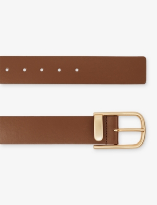 Reiss Womens Tan Iyla Half-keeper Leather Belt Xs In Brown