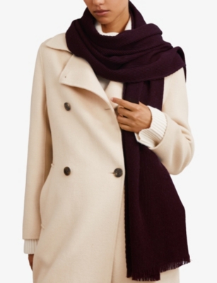 REISS: Penny Pleated Wool Scarf